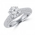 3.25 ct Ladies Round Cut Diamond Engagement Ring Set in 14 kt White Gold Pave Set 3.25 ct Ladies Round Cut Diamond Engagement Ring Set in 14 kt White Gold Pave Set